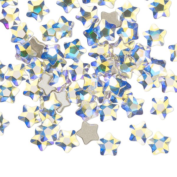 Flat back 360pk crystal AB foil back, Swarovski&reg; 6mm star flower 2754 image number 0