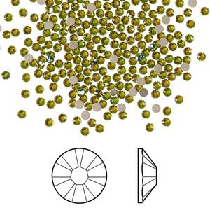Flat back 144pk crystal vitrail medium foil back, Crystal Passions&reg; 1.7-1.9mm rose round SS5 2058