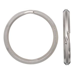 Key ring 1pkg4 stainless steel, 32mm round, 26.5mm inside diameter