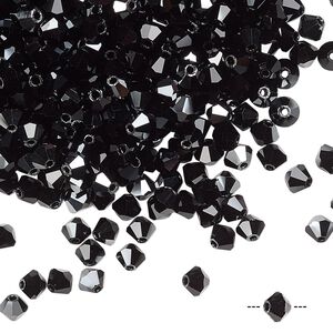 Bead 720pk jet hematite, Preciosa Czech crystal 4mm bicone