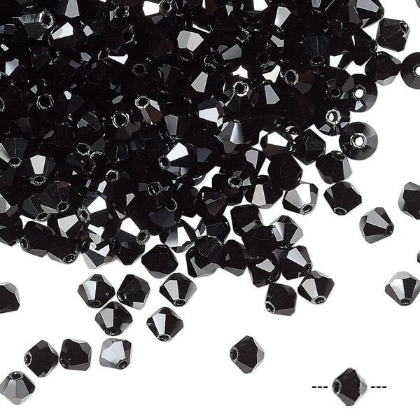 Bead 720pk jet hematite, Preciosa Czech crystal 4mm bicone image number 0