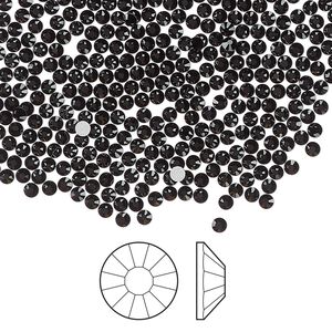 Flat back 1440pk jet foil back, Preciosa Viva 12&reg; Czech crystal rhinestone 1.9-2.1mm chaton rose round SS6