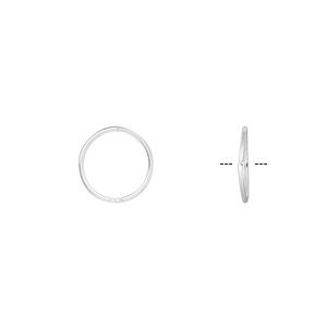Jump ring 1pkg50 sterling silver, 10mm round / square wire, 22 gauge / 9mm inside diameter