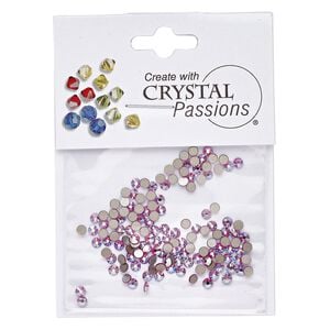 Flat back 144pk rose AB foil back, Crystal Passions&reg; 2.5-2.7mm rose round SS9 2058