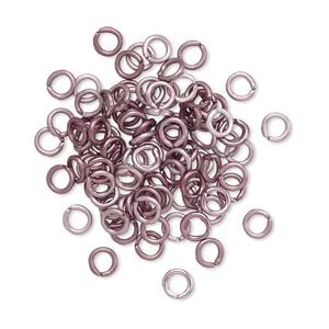 Jump ring 1pkg100 aluminum, 4mm round, 20 gauge / 2.4mm inside diameter / copper patina / antique