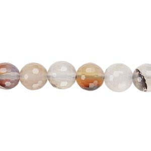 Madagascar multi-agate 1pkg1, faceted round bead natural B grade, 15.5-16 inch 8mm
