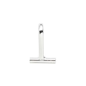 Brooch converter, horizontal, silver-plated brass, 21x13.5mm. Sold individually.