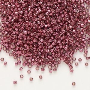 Seed bead, Delica&reg; 1pkg7.5g glass, #11 round, Duracoat&reg; opaque galvanized magenta / outside dyed (DB-1849)