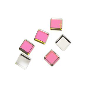Flat back 6pk crystal vitrail medium, Preciosa Czech crystal rhinestone 6mm cube