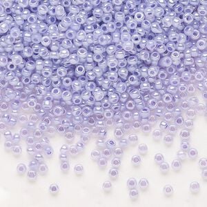 Seed bead, Dyna-Mites&trade;, glass, pkg/40g, #11 round, opaque ceylon pastel lilac, (337 11/0 RR).