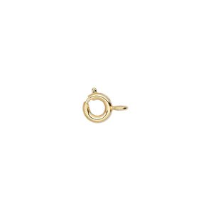 Springring 1pkg100 gold-plated, 6mm, brass clasp 1-strand