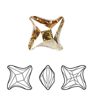 Fancy stone 1pk crystal golden shadow foil back, Crystal Passions&reg; 17mm twister 4485
