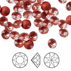 Chaton 12pk crystal maroon ignite, Crystal Passions&reg; 6.14 to 6.32mm round SS29 1088