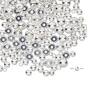 Bead mix 1pkg200 silver-plated, 2mm-4.5x3mm round & rondelle, brass