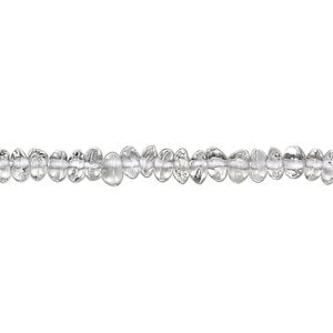 Quartz crystal 1pkg1, hand-cut rondelle bead natural 15.5-16 inch 5x2mm