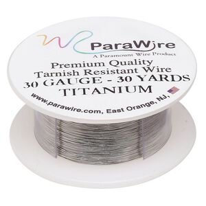 Wire, ParaWire&trade;, titanium-finished copper, round, 30 gauge. Sold per 30-yard spool.