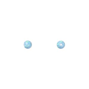 Bead, "opal" (silica and epoxy) (man-made), turquoise blue, 4mm round. Sold individually.