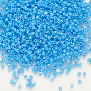 Seed bead, Delica&reg; 1pkg250g glass, #11 round, opaque dark turquoise / outside dyed (DB-0659)