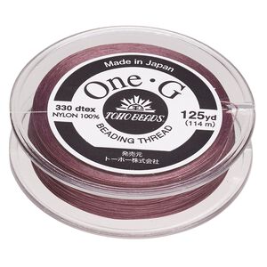 Thread, TOHO BEADS&reg;, One-G&trade; 1pkg125yd, nylon, mauve, size 0.