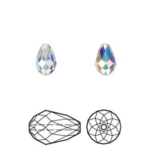 Bead 144pk crystal AB, Swarovski&reg; 9x6mm teardrop 5500