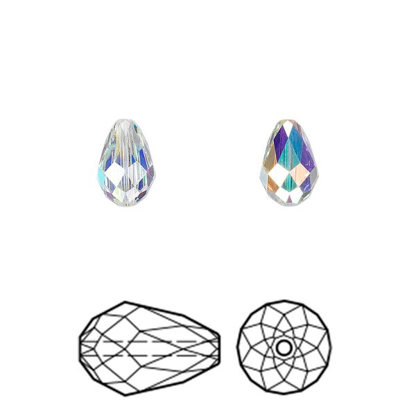 Bead 144pk crystal AB, Swarovski&reg; 9x6mm teardrop 5500 image number 0