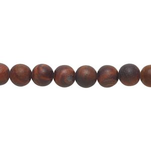 Red tigereye 1pkg1, matte round bead 8 inch 6mm