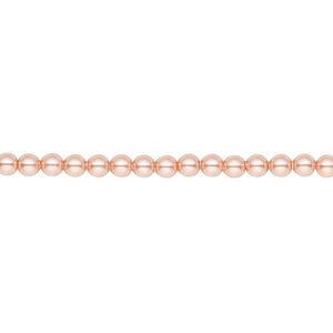 Pearl 100pk rose peach, Crystal Passions&reg; 3mm round 5810