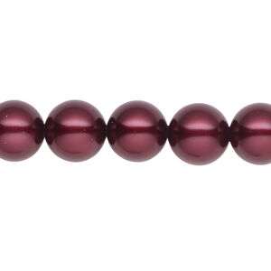Pearl 1pk bordeaux, Celestial Crystal&reg; 10mm round 15.5-16 inch