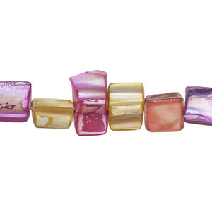 Mother-of-pearl shell 1pkg1, triangle tube bead 15 inch mixed colors 7x5mm-11x8mm