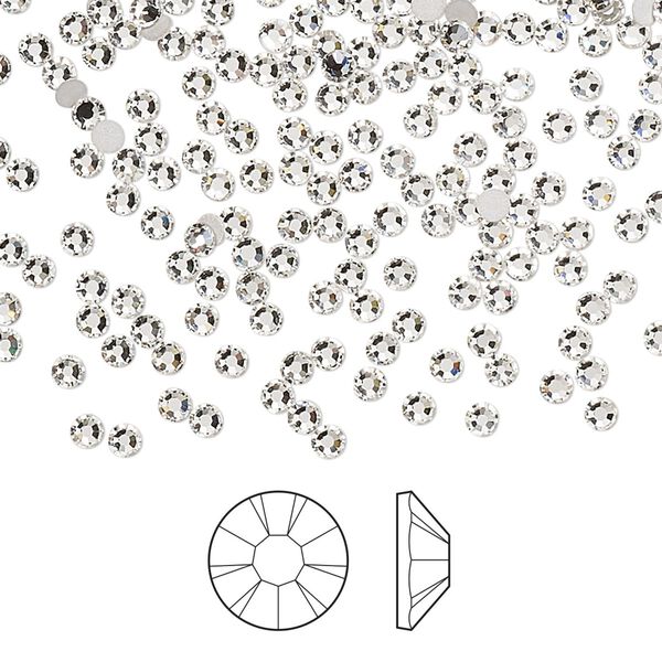 Flat back 1440pk crystal foil back, Preciosa MAXIMA Czech crystal rhinestone 2.1-2.3mm chaton rose round SS7 image number 0