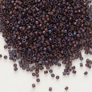 Seed bead, Delica&reg;, glass, pkg/7.5g, #11 round, opaque matte metallic iris copper (DB-0312).