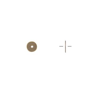 Bead 1pkg100 brass-finished, 5x0.3mm heishi, brass antique