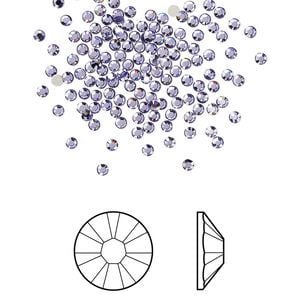 Flat back 1440pk tanzanite foil back, Swarovski&reg; 1.7-1.9mm rose round SS5 2058