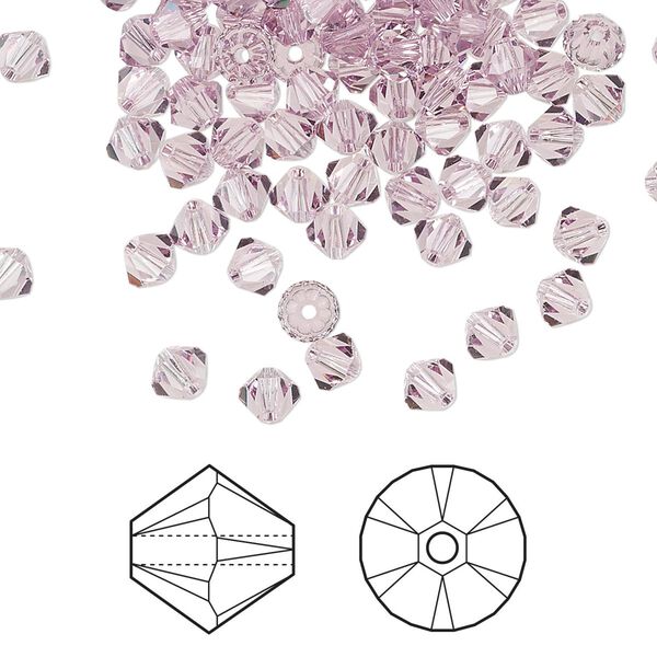 Bead 1440pk light amethyst, Swarovski&reg; 4mm XILION bicone 5328 image number 0