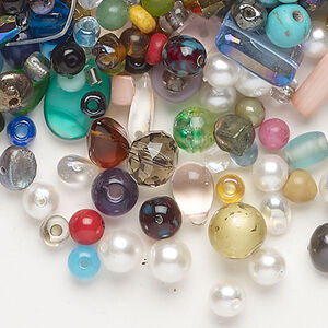 Coral / mother-of-pearl shell (natural) / wood / acrylic / glass, silver- / antique gold- / antique silver-finished 1pkg8oz, mixed shapes bead mix 4mm-16x7mm mixed colors