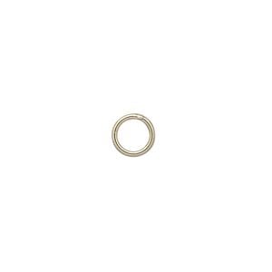 Jump ring 1pkg10 14Kt gold-filled, 7mm soldered closed round, 18 gauge / 5.1mm inside diameter