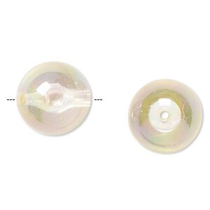 Bead, vintage Lucite&reg;, acrylic, golden AB, 16mm round. Sold per pkg of 2.