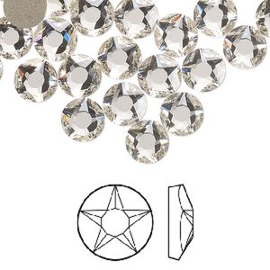 Flat back 12pk crystal foil back, Crystal Passions&reg; 7.07-7.27mm round SS34 2100