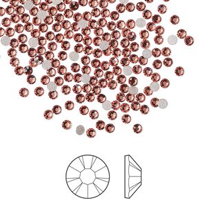 Flat back 1440pk rose peach foil back, Preciosa MAXIMA Czech crystal hotfix rhinestone 1.9-2.1mm chaton rose round SS6