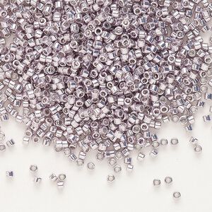 Seed bead, Delica&reg; 1pkg7.5g glass, #11 round, opaque galvanized light smoky amethyst / outside dyed (DB-0429)
