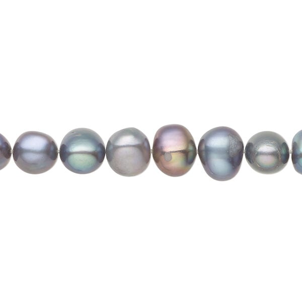 Freshwater pearl 1pkg1, semi-round, 15 inch peacock 7-9mm cultured image number 0