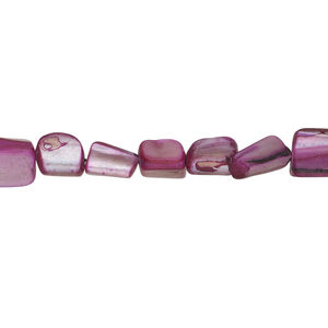 Mother-of-pearl shell 1pkg1, triangle tube bead 15 inch dark elderberry 7x5mm-10x9mm
