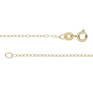 Chain 1pkg1 sterling silver cable, 1.2mm / springring clasp, Gossamer&trade; "vermeil" 18 inch