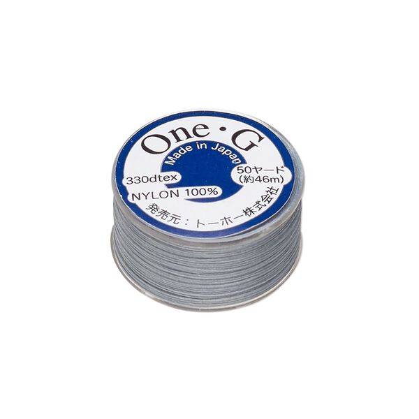 Thread, TOHO BEADS&reg;, One-G&trade; 1pkg50yd, nylon, grey, size 0. image number 0