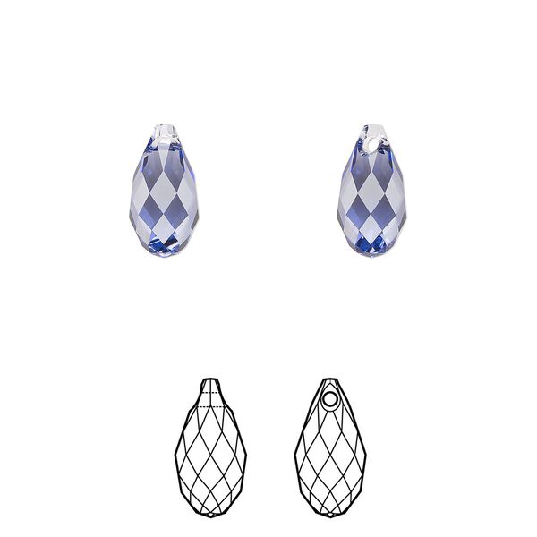 Briolette 144pk tanzanite, Swarovski&reg; 11x5.5mm pendant drop 6010 image number 0