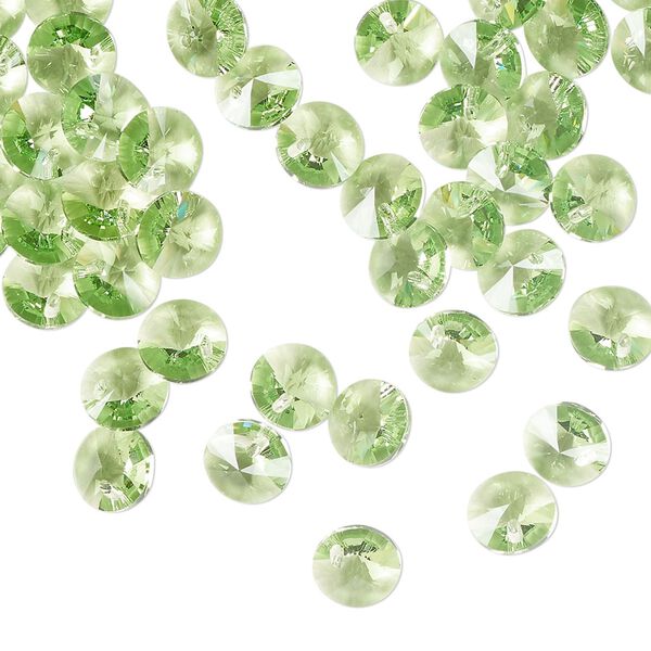 Drop 720pk peridot, Swarovski&reg; ReCreated&trade; 6mm pendant mini disk 6428 image number 1