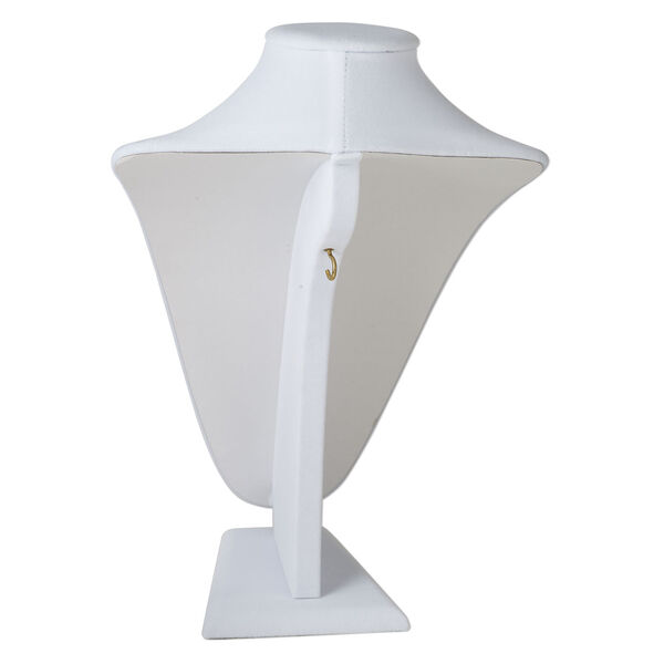 Display, necklace, velveteen and steel, white, 12-1/4 x 8-1/4 x 6-1/2 inches. Sold individually. image number 2