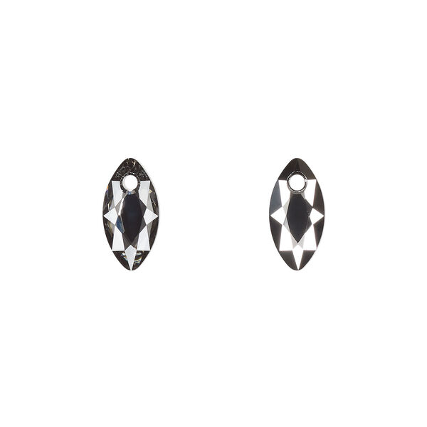 Drop 1pkg1 crystal silver night, Crystal Passions&reg; 11.5mm pendant marquise cut 6437 image number 0