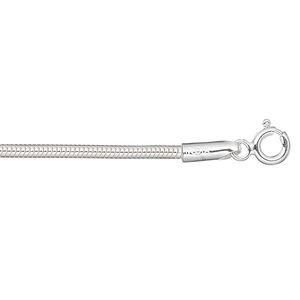 Chain 1pkg1 sterling silver snake, 2mm / mixed clasp, 24 inch