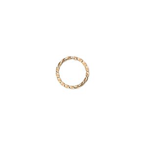 Jump ring 1pkg100 gold-plated, 10mm twisted round, 18 gauge / 8mm inside diameter / brass